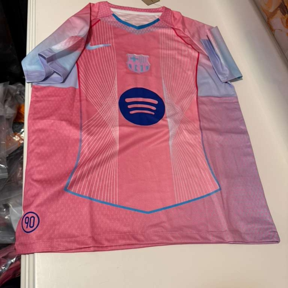 Pink and Blue Barcelona Jersey Size M